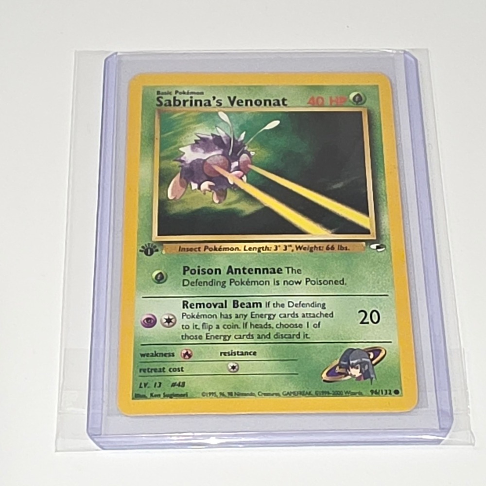 Pokemon Sabrinas Venonat 1st Edition 96/132 Gym Challenge 2000 WOTC Common Card